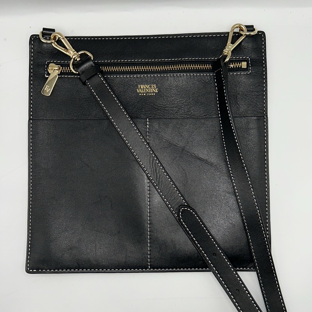 Frances Valentine New York Leather Black Crossbody bag